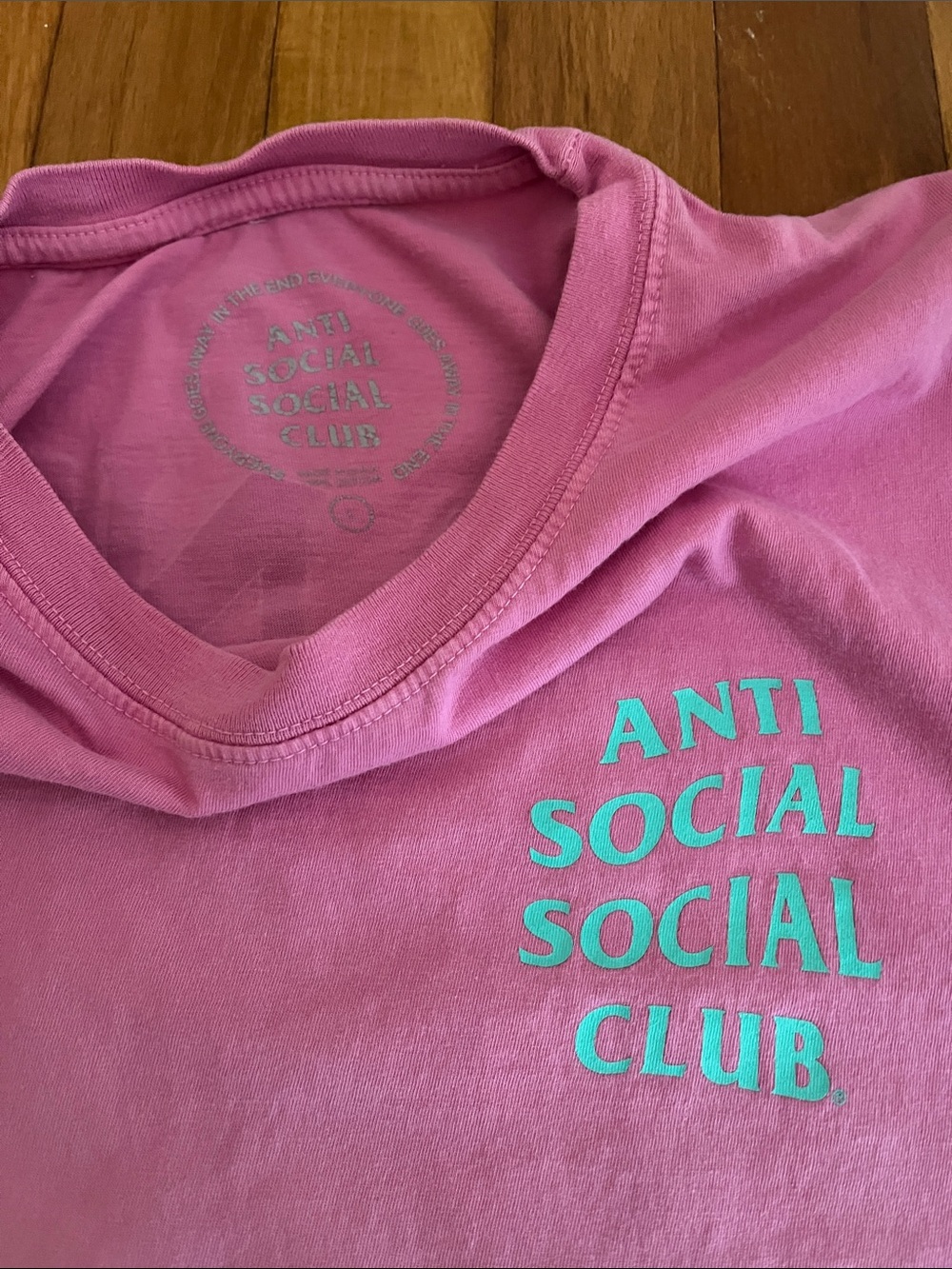 Anti Social Social Club T shirt Pink Ombré Large - Picture 3 of 4